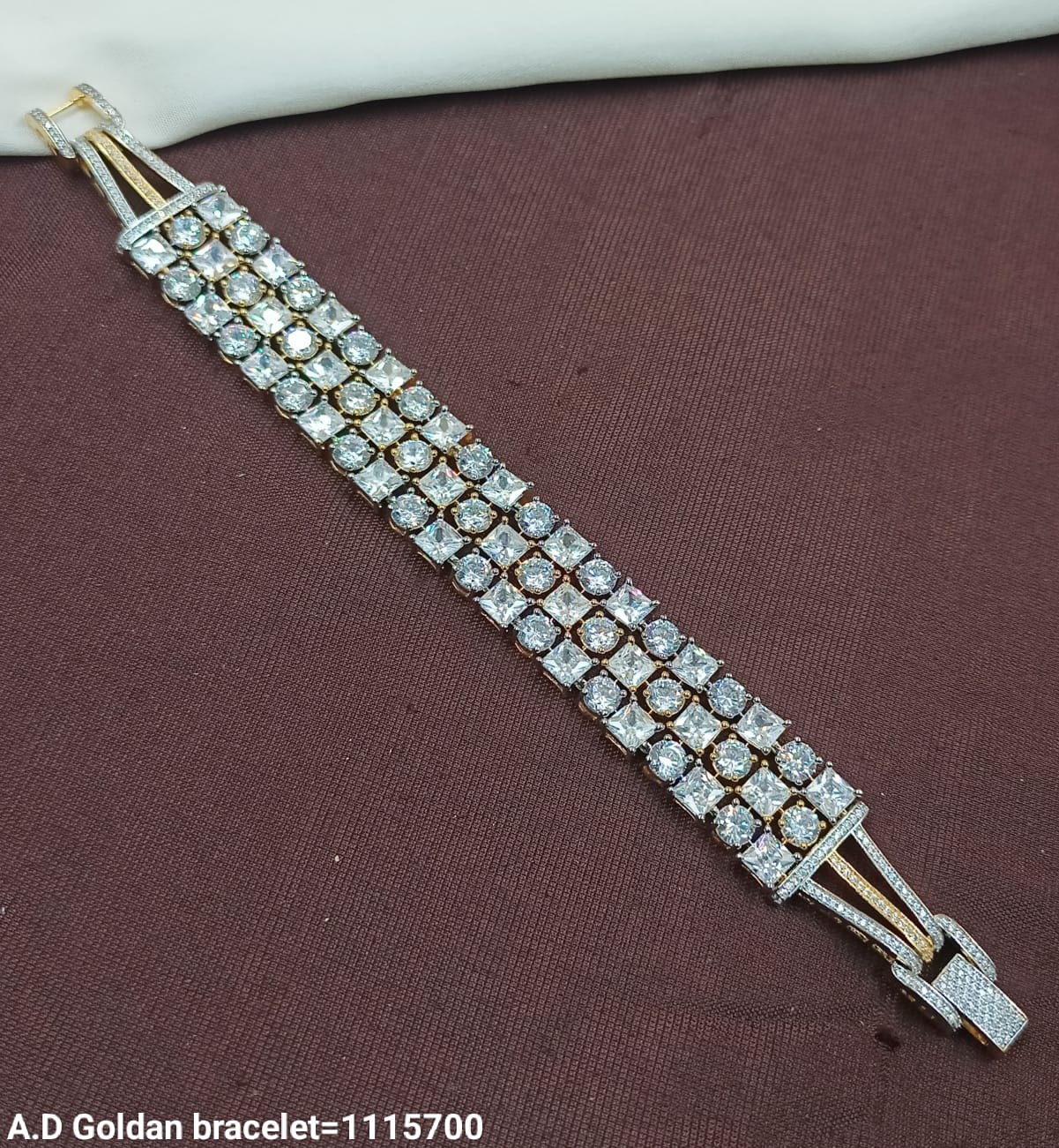Luxury A.D. Golden Multi-Row Diamond Bracelet – Statement Shine